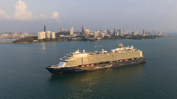 Pattaya City Thailand 06 March 2026 Mein Schiff 6 Cruise Ship Pattaya Bay Pattaya City Thailand 06 March 2026 Mein Schiff 6 Cruise Ship Pattaya Bay