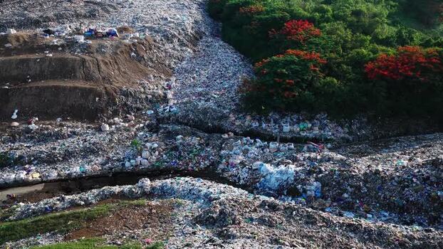 Aerial view of Iloilo City Landfill in Iloilo City Philippines.