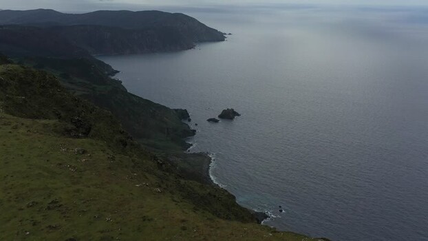 Aerial view of high cliffs of Garita de Herbeira Spain. Aerial view of high cliffs of Garita de Herbeira Spain.