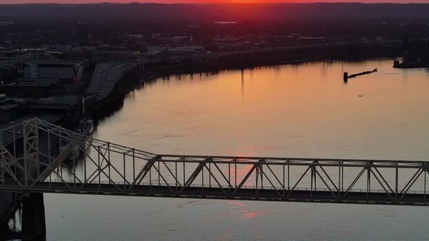 Aerial view of the George Rogers Clark Bridge United States. Aerial view of the George Rogers Clark Bridge United States.