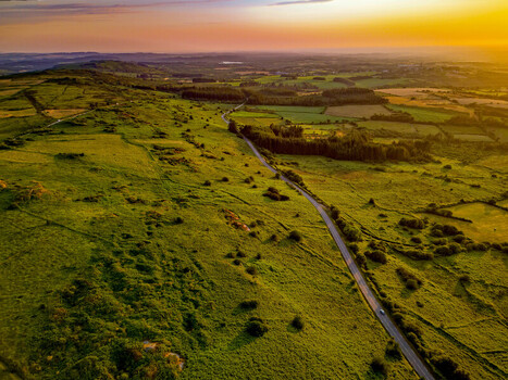 FRANCE. BRITTANY. FINISTERE 29 AERIAL VIEW OF ROC H TREVEZEL IN THE MONTS D ARREE AREA