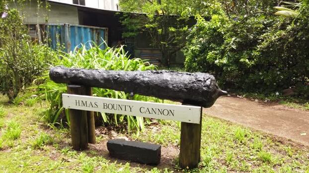 View of HMAS Bounty Cannon Pitcairn Islands.