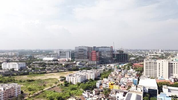Aerial view of DLF Downtown in Chennai India.