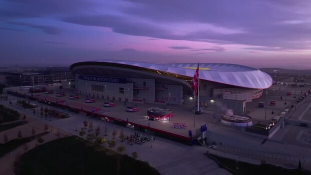 Aerial view of Riyadh Air Metropolitano Stadium in Madrid Spain.