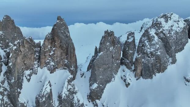Aerial view of Parco Naturale Paneveggio Pale di San Martino Italy.