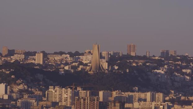 Aerial view of Maqam Echahid in Algiers Algeria.