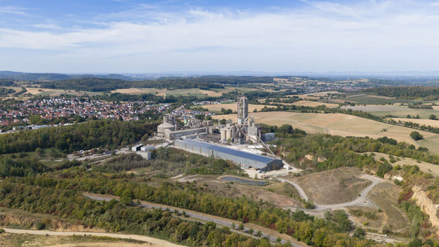 Aerial view of the OPTERRA Wossingen GmbH cement plant situated amidst green forests and agricultural fields near the town of Walzbachtal Baden Wurttemberg Germany. Aerial view of the OPTERRA Wossingen GmbH cement plant situated amidst green forests and agricultural fields near the town of Walzbachtal Baden Wurttemberg Germany.