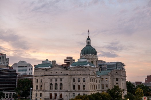 Indianapolis United States 12 May 2026 View of the Indiana State Capitol building with its iconic dome and limestone facade under a soft sunset sky in Indianapolis. Indianapolis United States 12 May 2026 View of the Indiana State Capitol building with its iconic dome and limestone facade under a soft sunset sky in Indianapolis.