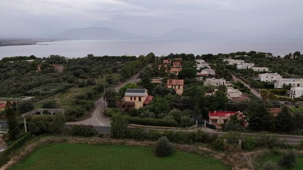 Aerial view of Terrasini Italy.