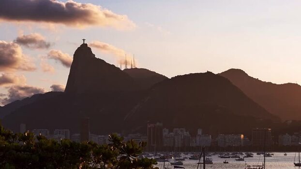 View of Christ the Redeemer statue in Rio de Janeiro Brazil.
