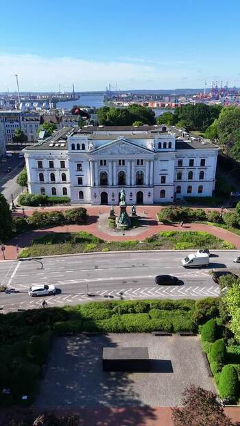 Aerial view of Altona City Hall in Hamburg Germany. Aerial view of Altona City Hall in Hamburg Germany.