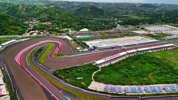 Aerial view of Mandalika International Street Circuit Indonesia.