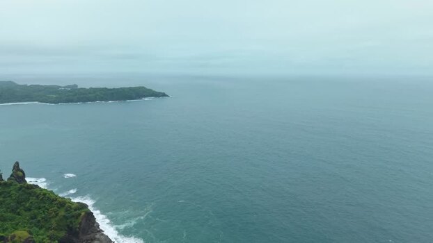 Aerial view of Bukit Pengilon cliffs Indonesia.