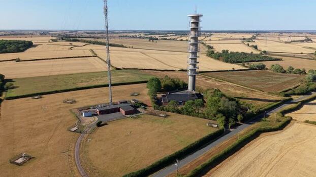 Aerial view of Morborne Hill Transmitter United Kingdom.