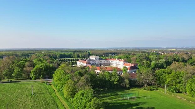 Aerial view of Esterhazy Palace Hungary.