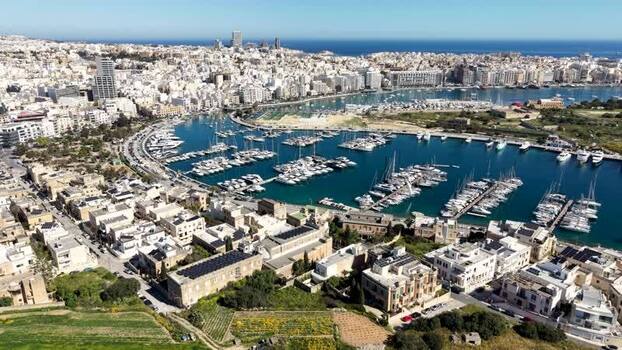 Aerial view of yachts in the marina of Ta Xbiex Malta. Aerial view of yachts in the marina of Ta Xbiex Malta.