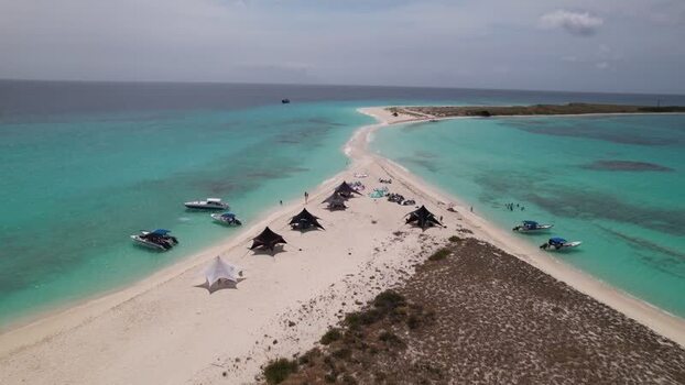 Aerial view of Los Roques archipelago Venezuela.
