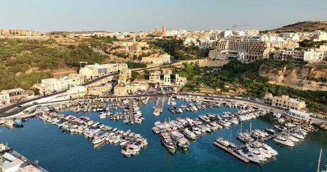 Aerial view of Church of the Madonna of Lourdes Malta.