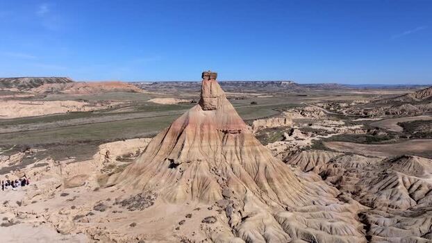 Aerial view of Bardenas Reales in Navarre Spain.