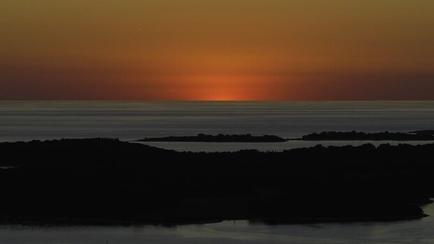 Aerial view of Brijuni National Park at sunset Croatia.