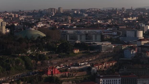 Aerial view of Cristal palace in Porto Portugal.