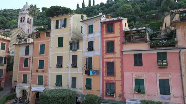 Aerial view of colorful buildings in Portofino Italy. Aerial view of colorful buildings in Portofino Italy.