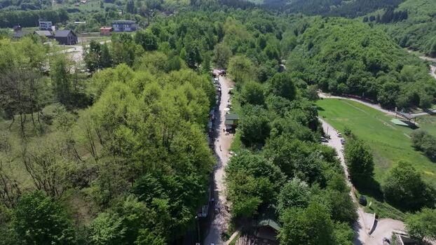 Aerial view of the wooded landscape in Visoko Bosnia and Herzegovina. Aerial view of the wooded landscape in Visoko Bosnia and Herzegovina.