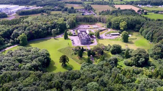 Aerial view of Belleek Castle Hotel in Ballina Ireland. Aerial view of Belleek Castle Hotel in Ballina Ireland.