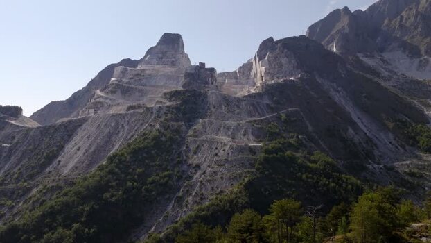 Aerial view of marble quarries in Colonnata Italy. Aerial view of marble quarries in Colonnata Italy.