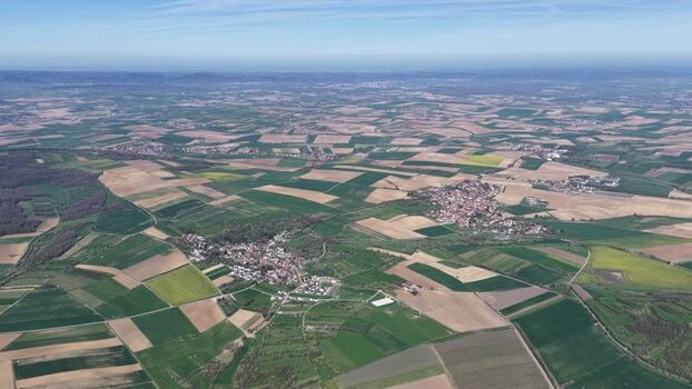 Aerial view of Wintzenheim Kochersberg France.