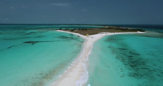 Aerial view of Los Roques archipelago Venezuela.