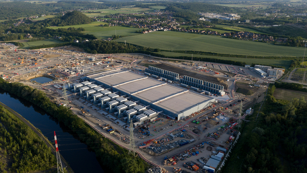 Aerial View of Hyperscale Data Center Construction in Farciennes Aerial View of Hyperscale Data Center Construction in Farciennes