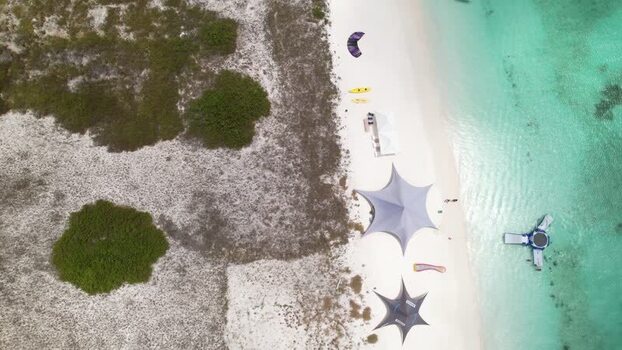 Aerial view of Los Roques archipelago in Venezuela.