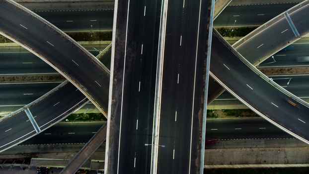 Aerial view of the Pokuase Interchange a multi level highway junction with intersecting roads and lanes in Ga North Municipal Greater Accra Region Ghana. Aerial view of the Pokuase Interchange a multi level highway junction with intersecting roads and lanes in Ga North Municipal Greater Accra Region Ghana.