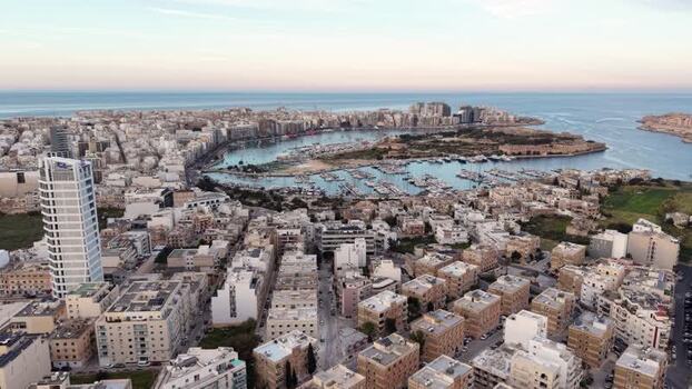 Aerial view of the marina and urban skyline in Ta Xbiex Malta. Aerial view of the marina and urban skyline in Ta Xbiex Malta.