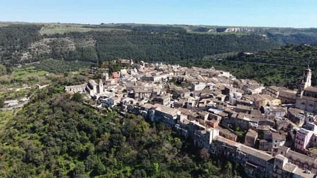 Aerial view of the historic town of Ragusa in Sicily Italy. Aerial view of the historic town of Ragusa in Sicily Italy.