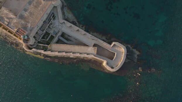 Aerial view of Castello Maniace on the Island of Ortigia Italy. Aerial view of Castello Maniace on the Island of Ortigia Italy.
