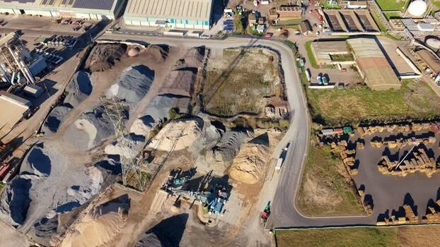 Aerial view of ABP s Port of Ipswich United Kingdom.