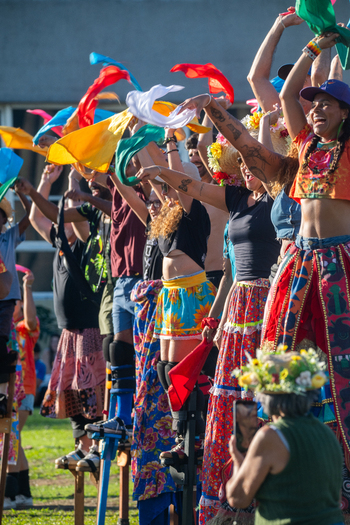 Rio de Janeiro Rio de Janeiro Brazil 20 June 2026 View of performers on stilts wearing colorful traditional costumes during a Festa Junina celebration. Rio de Janeiro Rio de Janeiro Brazil 20 June 2026 View of performers on stilts wearing colorful traditional costumes during a Festa Junina celebration.