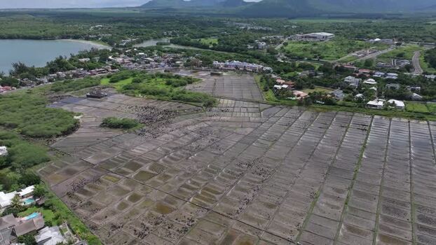 Aerial view of Salines de Yemen Tamarin Mauritius. Aerial view of Salines de Yemen Tamarin Mauritius.