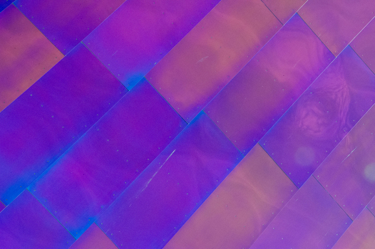View of the iridescent metallic exterior panels of the Museum of Pop Culture in Seattle Washington United States.
