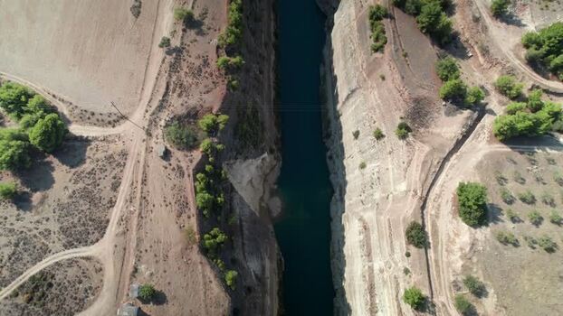 Aerial view of the Isthmus of Corinth Greece. Aerial view of the Isthmus of Corinth Greece.