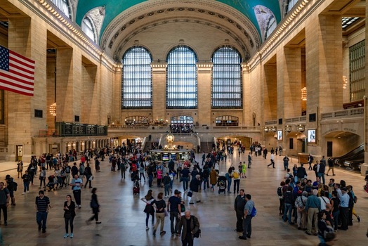New York United States 14 May 2026 View of Grand Central Terminal main concourse with crowds of people the iconic four faced clock and the celestial ceiling mural. New York United States 14 May 2026 View of Grand Central Terminal main concourse with crowds of people the iconic four faced clock and the celestial ceiling mural.