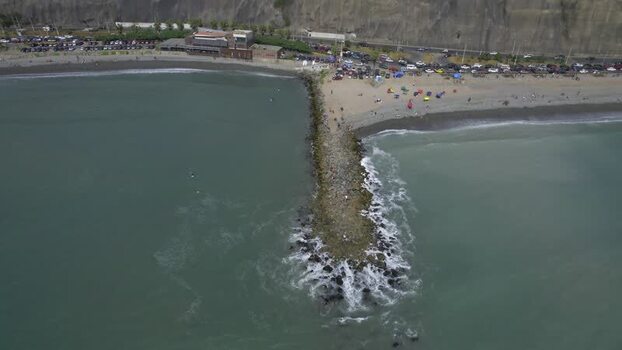 Aerial view of Circuito de Playas in Barranco Peru. Aerial view of Circuito de Playas in Barranco Peru.