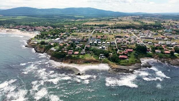 Aerial view of Lozenets coastal town and Black Sea Bulgaria. Aerial view of Lozenets coastal town and Black Sea Bulgaria.