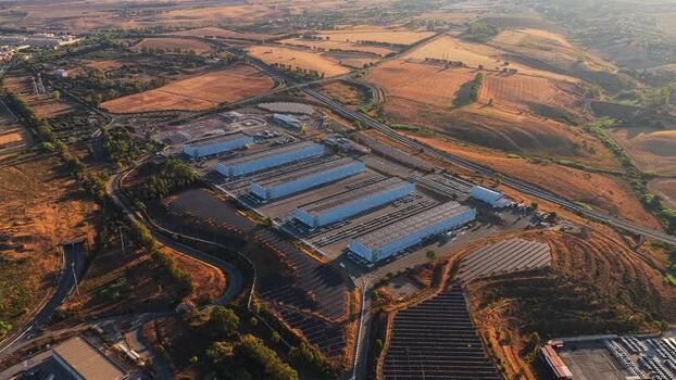 Aerial view of automotive logistics facility in Civitavecchia Italy. Aerial view of automotive logistics facility in Civitavecchia Italy.