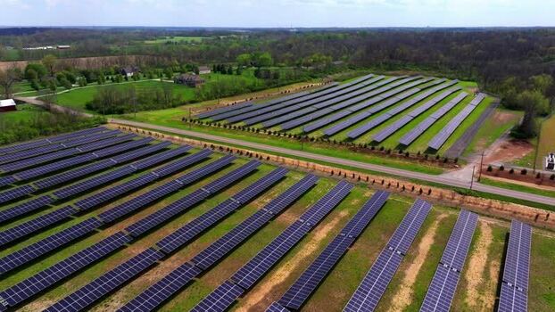 Aerial view of a solar farm in Lebanon United States. Aerial view of a solar farm in Lebanon United States.