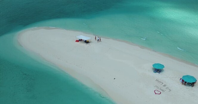 Aerial view of a sandbank with birthday message Maldives. Aerial view of a sandbank with birthday message Maldives.