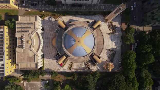 Aerial view of the Great Mosque of Tirana Albania.