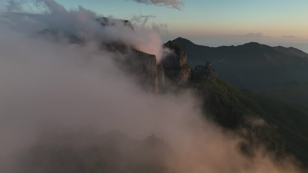Aerial view of Foce del Pallone peaks shrouded in clouds Italy. Aerial view of Foce del Pallone peaks shrouded in clouds Italy.